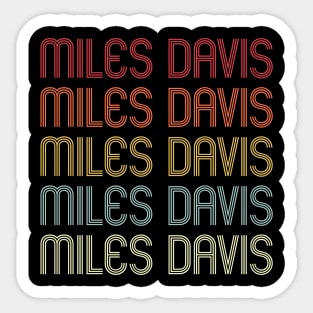 Retro Miles Wordmark Repeat - Vintage Style Sticker